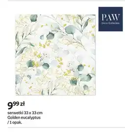 Empik Serwetki PAW Decor Collection 33x33 cm Golden eucalyptus oferta