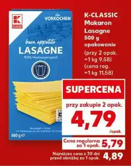 Kaufland K-CLASSIC Makaron Lasagne 500 g opakowanie oferta
