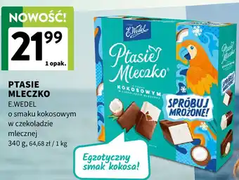 PTASIE MLECZKO E.WEDEL o smaku kokosowym w czekoladzie mlecznej