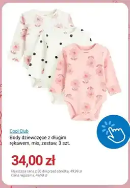 Smyk Body dziewczęce z długim rękawem Cool Club 3-pak oferta