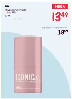 Rossmann Antyperspirant w kulce AA Iconic& unisex 48h oferta
