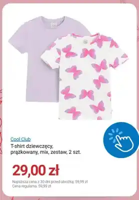 T-shirt dziewczęcy Cool Club prążkowany mix zestaw 2-pak