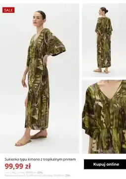 Greenpoint Sukienka typu kimono z tropikalnym printem Greenpoint oferta