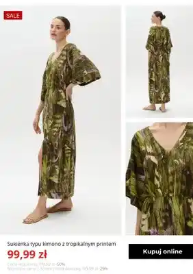 Sukienka typu kimono z tropikalnym printem Greenpoint