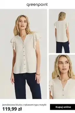 Greenpoint Bluzka jasnobeżowa z rękawami typu motylki Greenpoint oferta