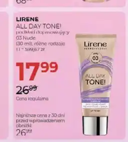Jawa Drogerie Podkład dopasowujący Lirene All Day Tone! 03 Nude oferta