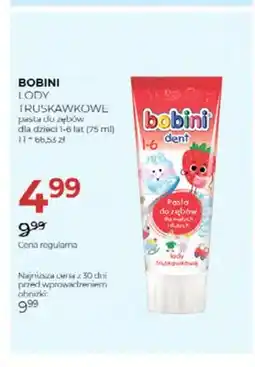 Jawa Drogerie Pasta do zębów dla dzieci Bobini Lody Truskawkowe 1-6 lat oferta