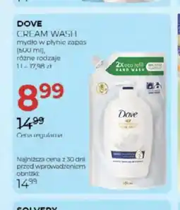 Jawa Drogerie Mydło w płynie Dove Cream Wash zapas oferta