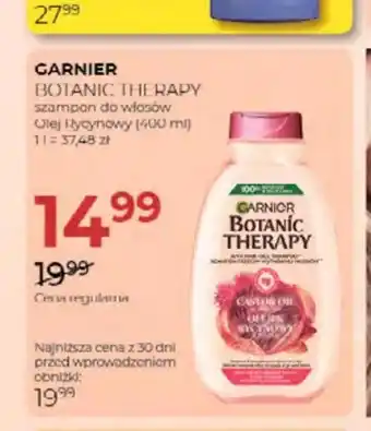 Jawa Drogerie Szampon do włosów Olej rycynowy Garnier Botanic Therapy oferta