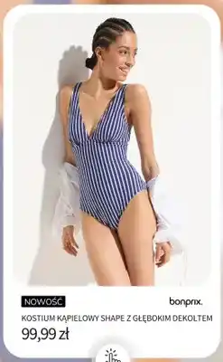 BonPrix Kostium kąpielowy Shape z głębokim dekoltem Bonprix oferta