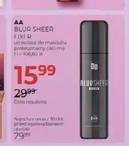 Jawa Drogerie Utrwalacz do makijażu profesjonalny AA Blur Sheer Fixer oferta