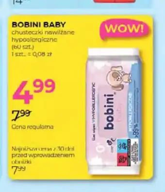 Jawa Drogerie Chusteczki nawilżane hypoalergiczne Bobini Baby oferta