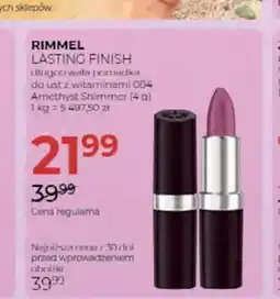 Jawa Drogerie Pomadka do ust Rimmel Lasting Finish 004 Amethyst Shimmer oferta