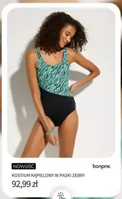 BonPrix Kostium kąpielowy w paski zebry Bonprix oferta