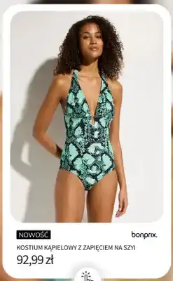 BonPrix Kostium kąpielowy z zapięciem na szyi Bonprix oferta