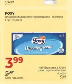 Jawa Drogerie Chusteczki higieniczne hipoalergiczne Foxy 10-pak oferta