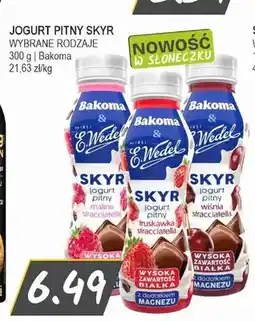 Słoneczko Jogurt pitny Skyr Bakoma & E.Wedel truskawka stracciatella oferta