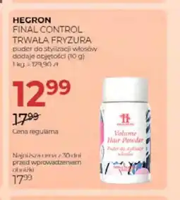 Jawa Drogerie Puder do stylizacji włosów Hegron Final Control Trwała Fryzura oferta