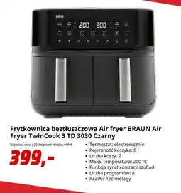 Media Markt Frytkownica beztłuszczowa BRAUN Air Fryer TwinCook 3 oferta