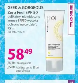 Hebe Delikatny, niewidoczny krem z SPF50 wysoka ochrona na co dzień GEEK & GORGEOUS Zero Feel SPF 50 oferta