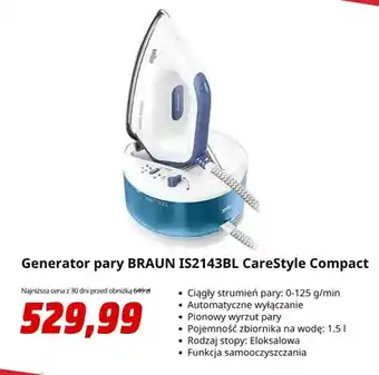Media Markt Generator pary BRAUN IS2143BL CareStyle Compact oferta