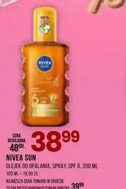 Drogerie Natura Olejek do opalania Nivea Sun spray SPF 6 oferta