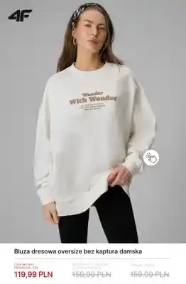 Bluza dresowa oversize bez kaptura damska 4F