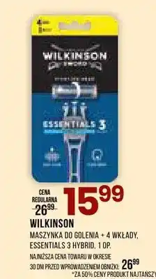 Drogerie Natura Maszynka do golenia + 4 wkłady Wilkinson Essentials 3 Hybrid oferta