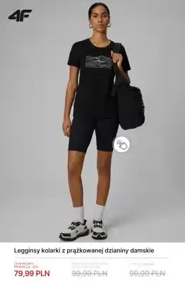Legginsy kolarki z prążkowanej dzianiny damskie 4F