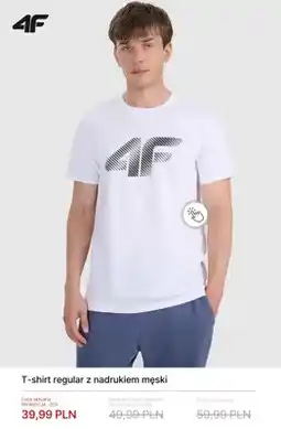 4F T-shirt regular z nadrukiem męski 4F oferta