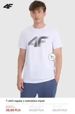 T-shirt regular z nadrukiem męski 4F