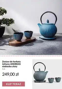 Homla Zestaw do herbaty żeliwny ANDREAS niebiesko złoty 4 el oferta