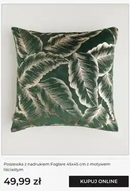 Home&You Poszewka z nadrukiem Foglare 45x45 cm z motywem liściastym Home&you oferta