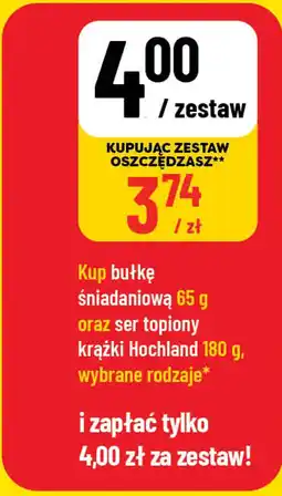 Polomarket Bułka śniadaniowa 65 g + ser topiony krążki Hochland 180 g oferta