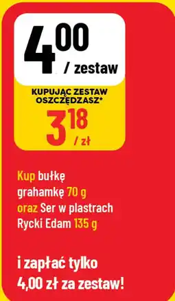 Polomarket Zestaw: Bułka grahamka 70 g + Ser w plastrach Rycki Edam 135 g oferta