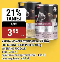 bi1 Karma monoproteinowa dla psów lub kotów pet republic oferta