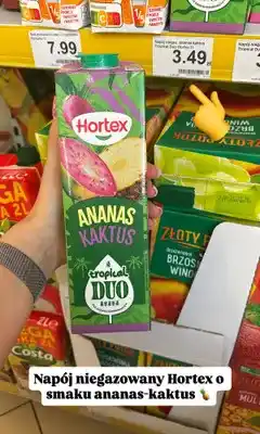 Dino Napój niegazowany Hortex Tropical Duo ananas-kaktus oferta