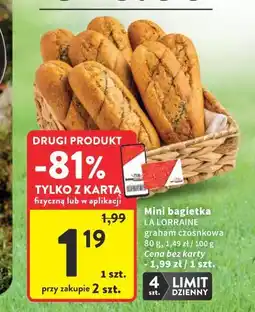 Intermarche La Lorraine Mini bagietka graham czosnkowa oferta