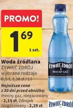 Intermarche Woda źródlana Żywiec Zdrój wybrane rodzaje oferta