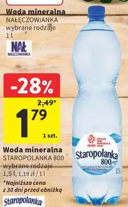 Intermarche Woda mineralna Staropolanka 800 wybrane rodzaje oferta