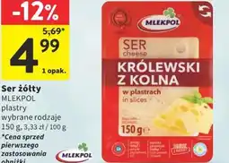 Intermarche Ser żółty Królewski z Kolna w plastrach Mlekpol oferta