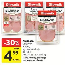 Intermarche Kiełbasa Olewnik plastry wybrane rodzaje oferta