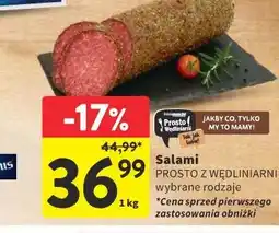 Intermarche Salami Prosto z Wędliniarni wybrane rodzaje oferta