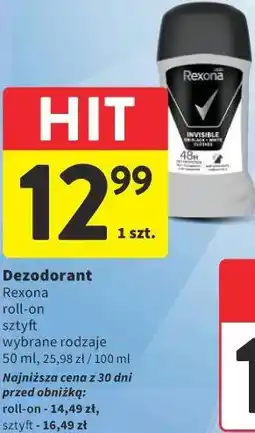 Intermarche Dezodorant Rexona roll-on sztyft oferta
