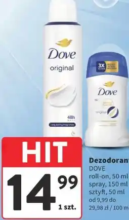 Intermarche Dezodorant DOVE roll-on, spray, sztyft oferta