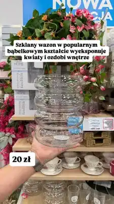 Pepco Szklany wazon bąbelkowy oferta