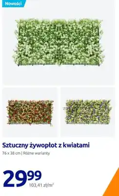 Action Sztuczny żywopłot z kwiatami 76x38 cm oferta