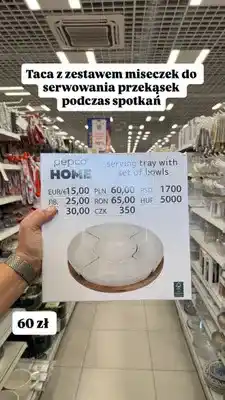 Pepco Taca z zestawem miseczek do serwowania Pepco Home oferta
