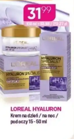 Koliber drogerie LOréal Hyaluron Krem na dzień / na noc / pod oczy oferta