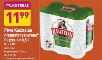 ALDI Piwo Kasztelan niepasteryzowane 6x500ml oferta